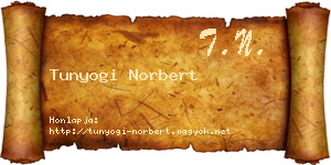 Tunyogi Norbert névjegykártya